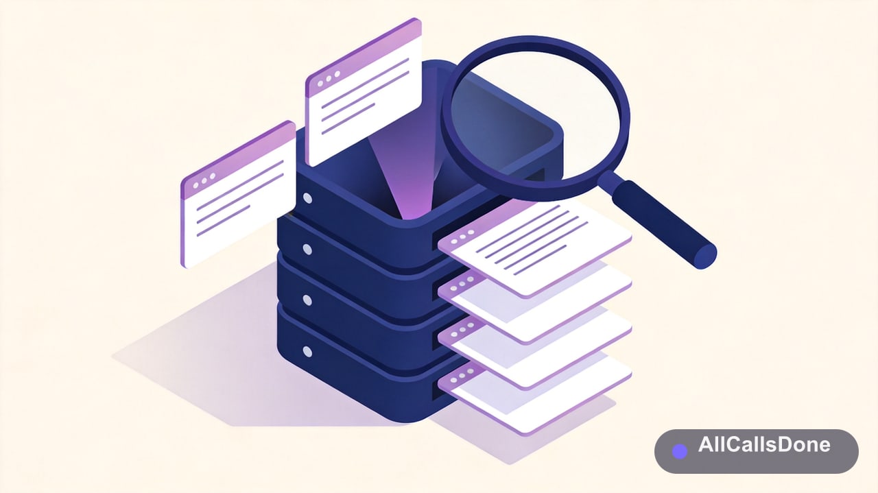 Documents, web pages, and FAQs being collected and organized into a single searchable knowledge source for a chatbot